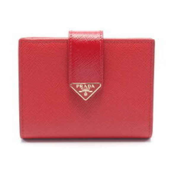 Prada CITY SAFFIANO Cahier Bifold Wallet Leather Red - Picture 1 of 6